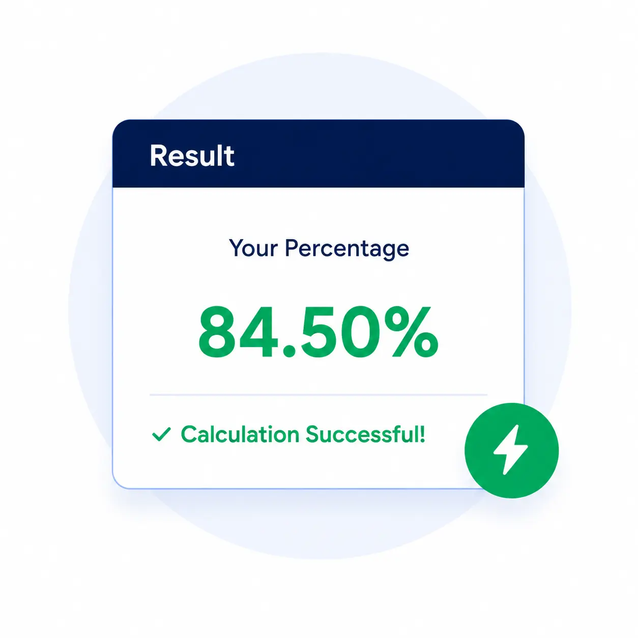 Calculation result dashboard widget