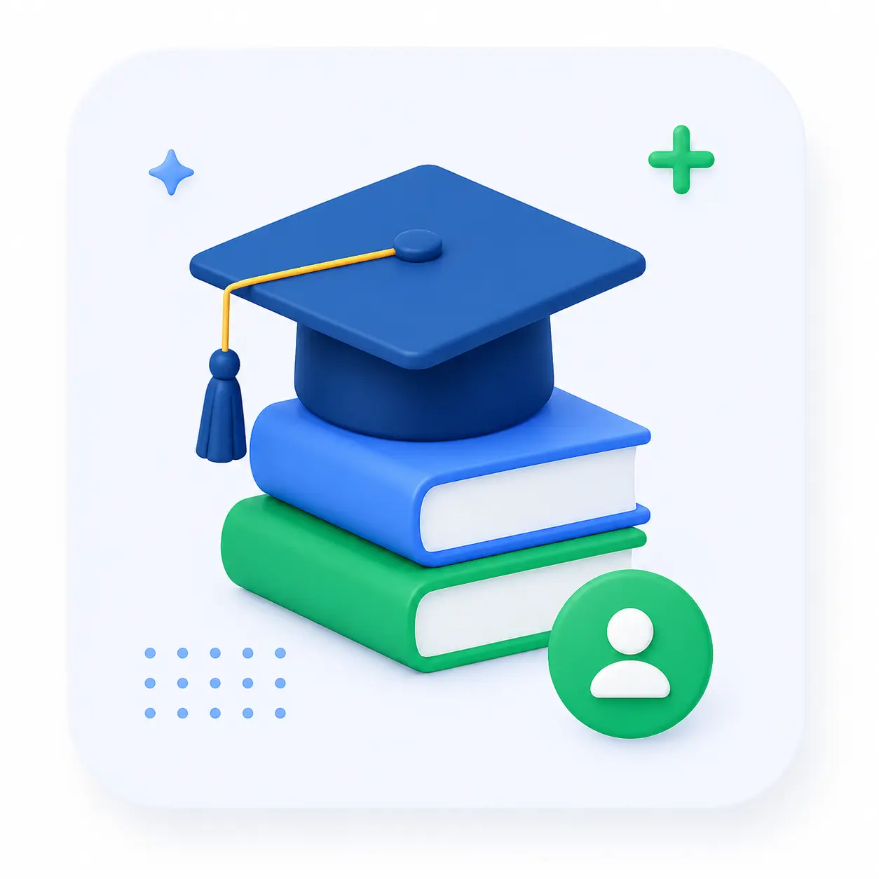 Educational achievement icon with books