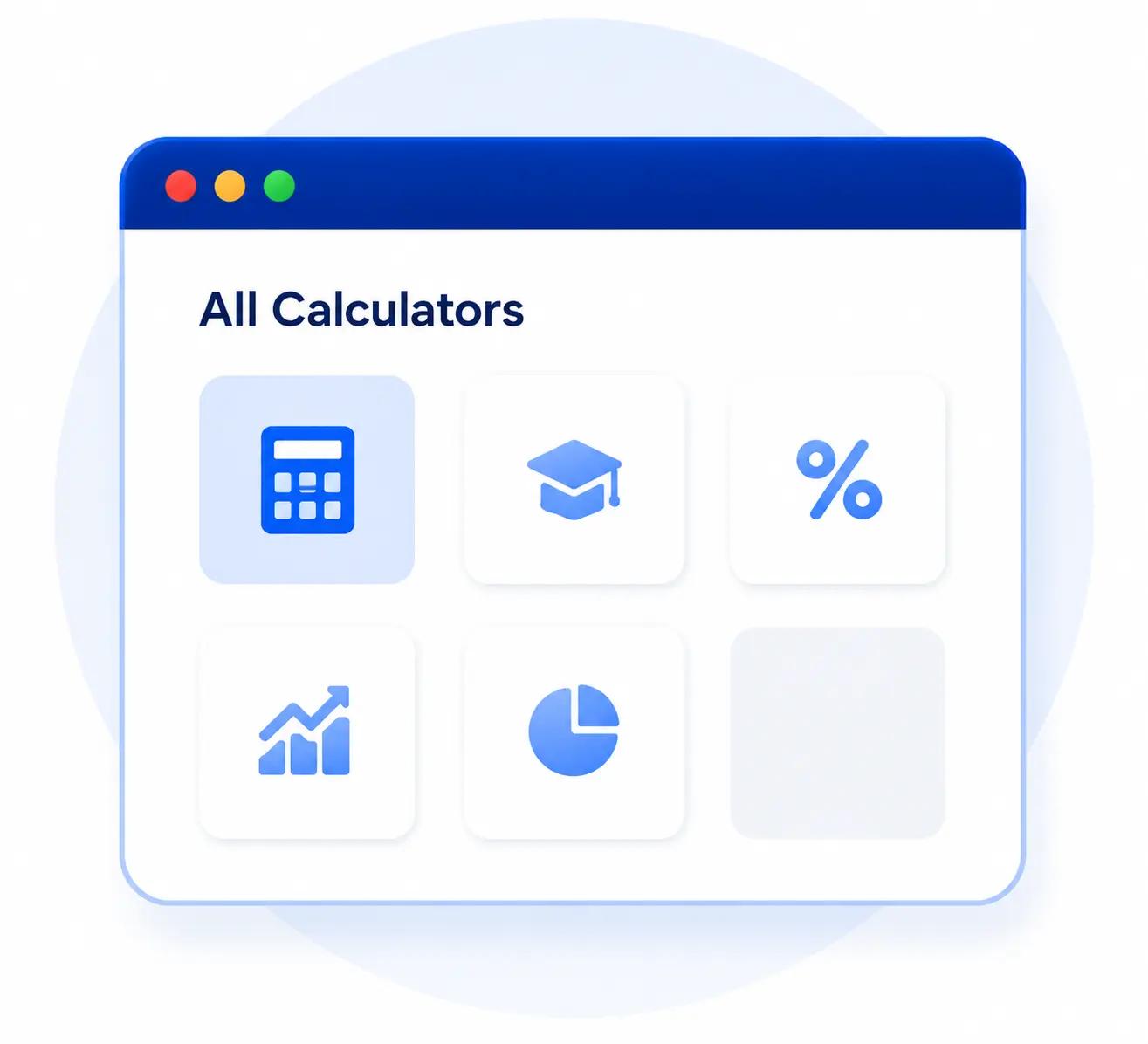 Stylized calculator app dashboard design